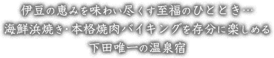 伊豆の恵みを味わい尽くす至福のひととき…下田唯一の海鮮浜焼き・本格焼肉バイキングを存分に楽しめる温泉宿
